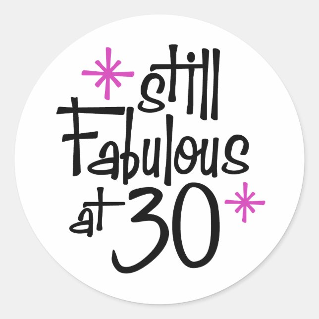 30th Birthday Classic Round Sticker (Front)