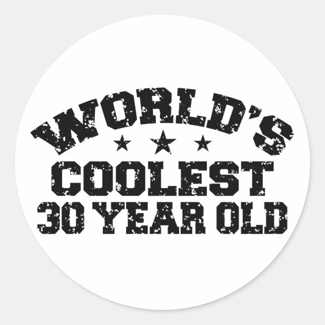 30th Birthday Classic Round Sticker (Front)