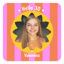 30th birthday colourful photo pink yellow trendy