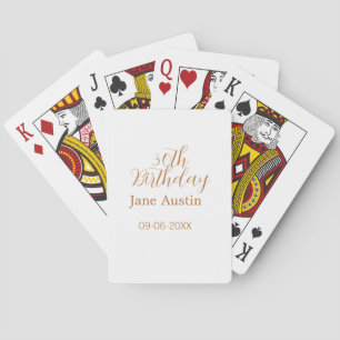 30th birthday copper brown simple stylish name dat playing cards