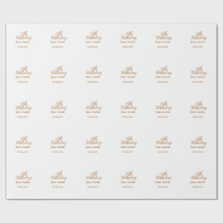 30th birthday copper brown simple stylish name dat wrapping paper