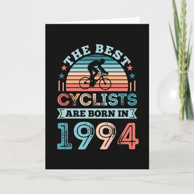 30th Birthday Cycling Gift Best Cyclist born 1994 Card (Front)