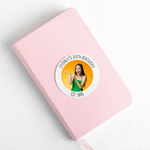 30th Birthday Decoration Personalised 21st with  Classic Round Sticker