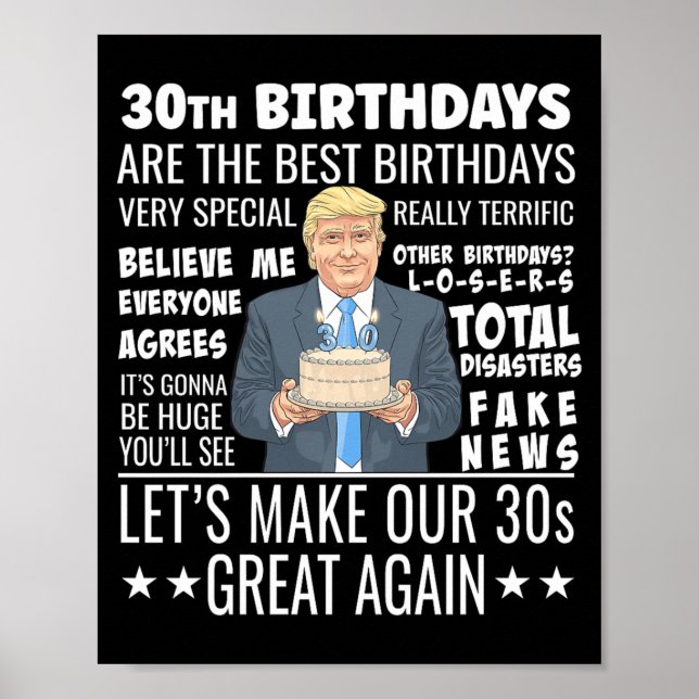 30th Birthday Design - Funny Litician Quote Poster (Front)