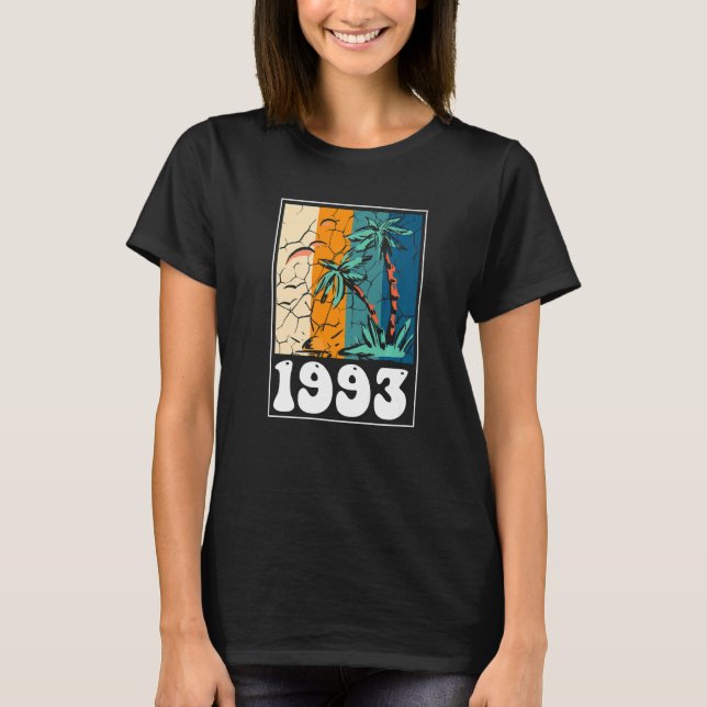 30th Birthday Design u2013 1993 Summer Palm Trees  T-Shirt (Front)