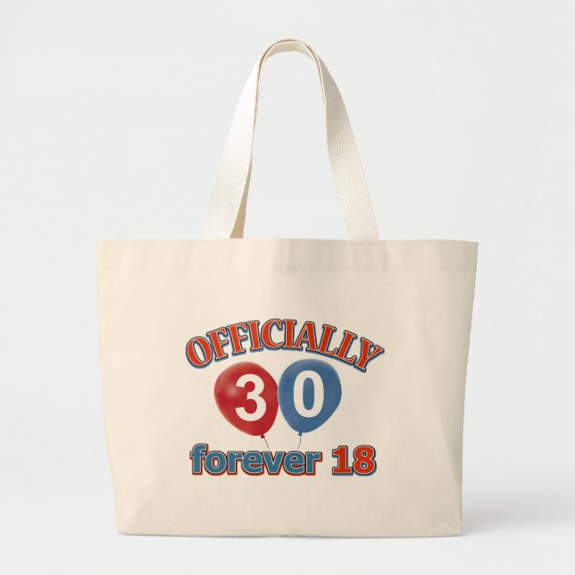 30th birthday designs large tote bag (Front)
