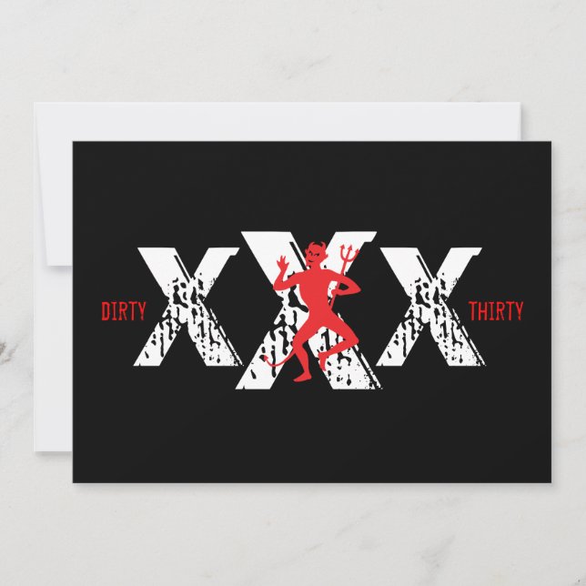 30th Birthday - Dirty 30 - Hell of a Party Invitation (Front)