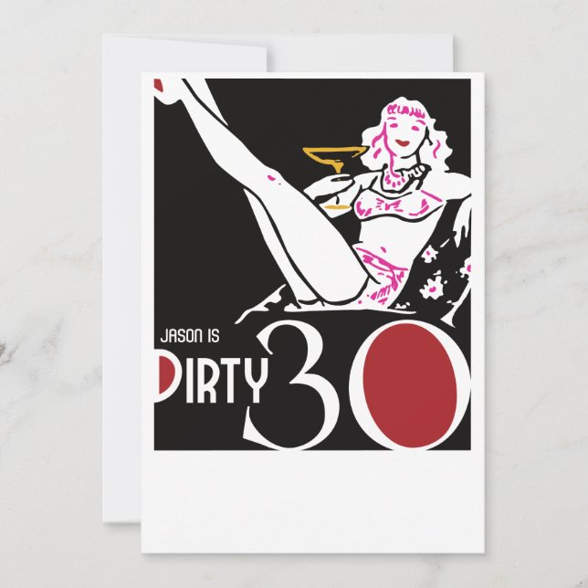 30th Birthday - Dirty 30 Invitation (Front)