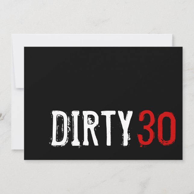 30th Birthday - Dirty 30 Invitation (Front)