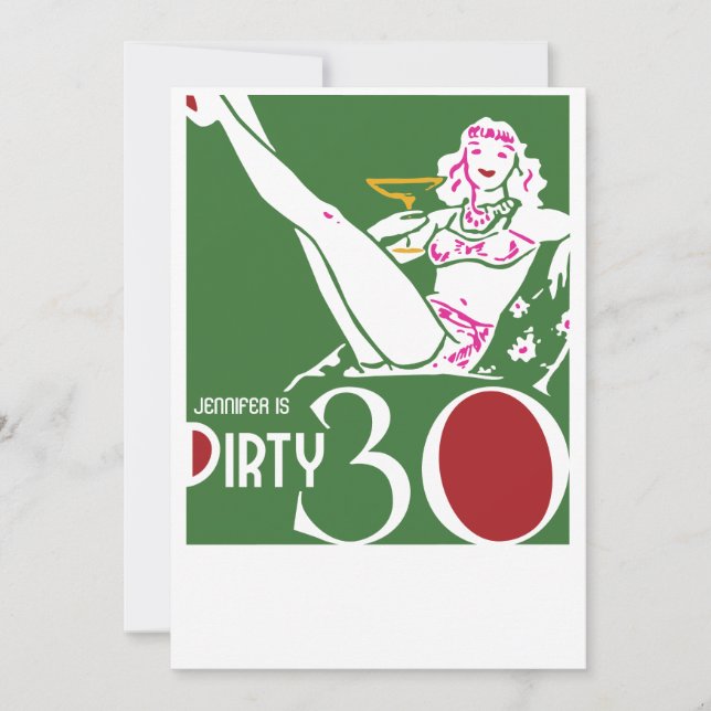 30th Birthday - Dirty 30 Invitation (Front)