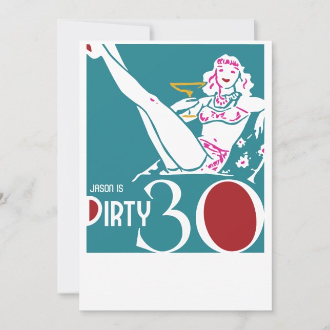 30th Birthday - Dirty 30 Invitation (Front)