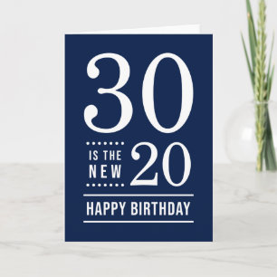 30th Birthday Editable Colour 30 is the new 20 Card