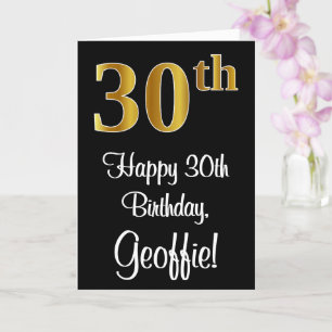 30th Birthday ~ Elegant Luxurious Faux Gold Look # Card