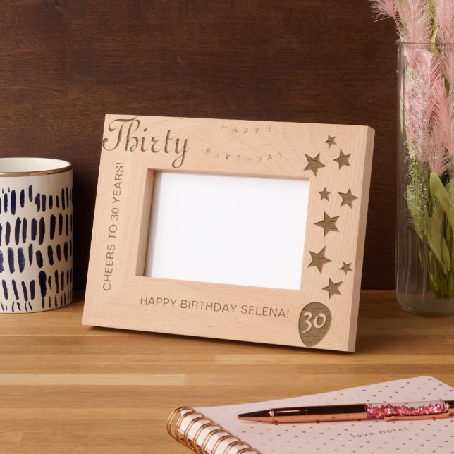 30th Birthday Engraved Keepsake Frame (Left)