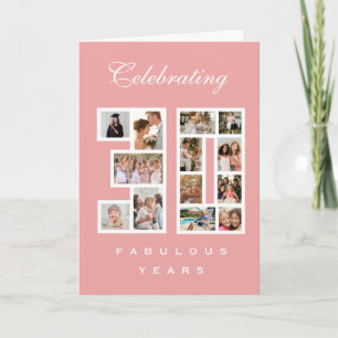 30th Birthday Fabulous  Photo Collage Pink Card