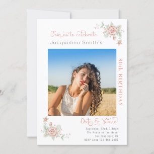 30th Birthday Floral Invitation