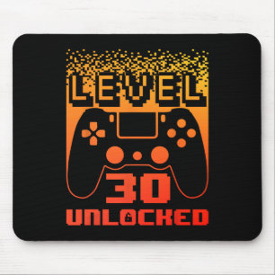 30th Birthday For Men Level 30 Unlocked Gamer 30 Y Mouse Mat