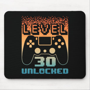 30th Birthday For Men Level 30 Unlocked Gamer 30 Y Mouse Mat