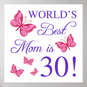 30th Birthday For Mom Poster