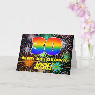 30th Birthday: Fun, Colourful Celebratory Firework Card