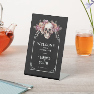 30th Birthday Funeral Welcome Pedestal Sign