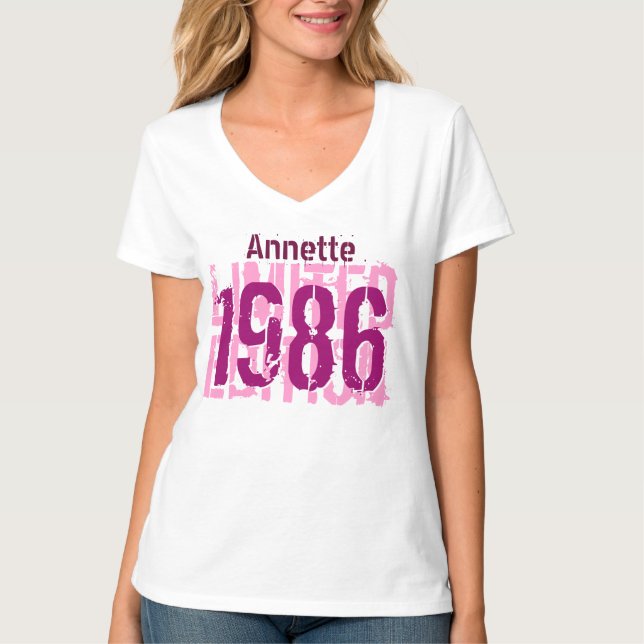30th Birthday Gift 1986 Limited Edition V65F T-Shirt (Front)