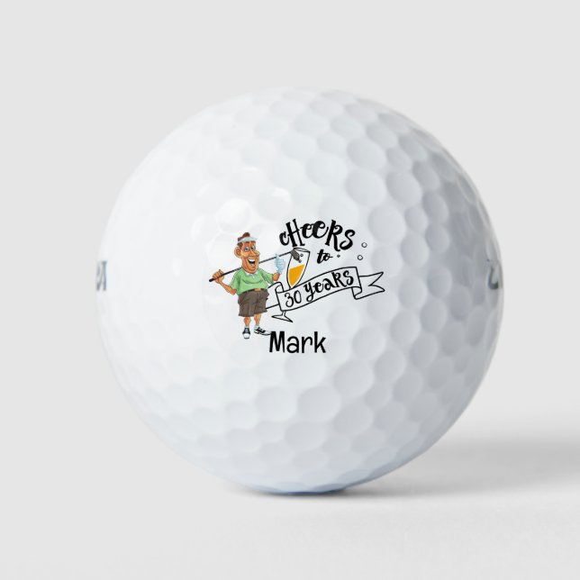 30th Birthday gift for golfer  Golf Balls (Front)