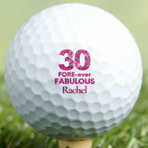 30th Birthday Gift for Wife Pink 30 Custom Gift Golf Balls