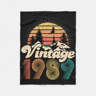 30th Birthday Gifts - Vintage 1989 Hiking Women Me Fleece Blanket