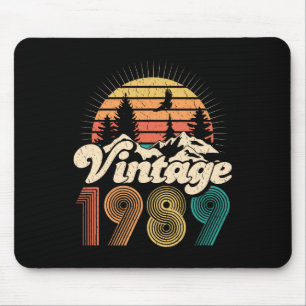 30th Birthday Gifts - Vintage 1989 Hiking Women Me Mouse Mat