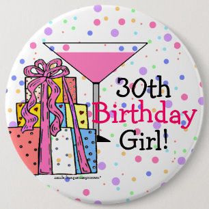 30th Birthday Girl 6 Cm Round Badge