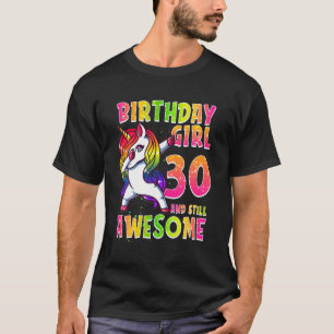 30Th Birthday Girl Dabbing Unicorn 30 Years T-Shirt