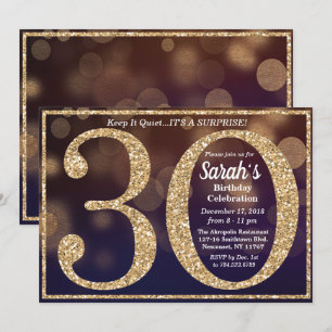 30th Birthday Glitter Milestone Invitation