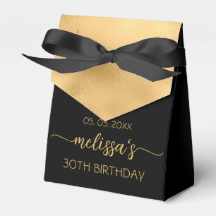 30th Birthday Gold Foil Monogram Name Script Favour Box