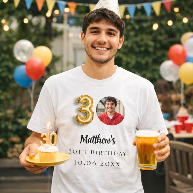 30th birthday gold photo T-Shirt (Creator Uploaded)