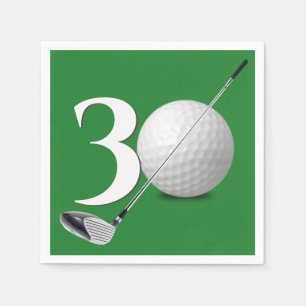 30th Birthday Golf Ball And Club  Napkin