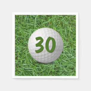 30th Birthday Golf Ball on Grass Napkin
