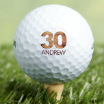 30th birthday golf balls 30 years golfer wood gift<br><div class="desc">30th birthday golf balls 30 years golfer wood gift. Celebrate a 30th birthday with this unique, rustic golf ball featuring a bold "30" in a wood texture design and customisable name below. Perfect for the golfer who appreciates a natural, earthy aesthetic, this personalised golf ball makes an ideal gift or...</div>