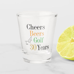 30th Birthday Golf Cheers Beers Party Shot Glass