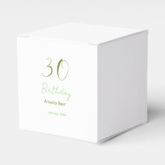 30TH BIRTHDAY GREEN NAME DATE BOLD RETRO PASTEL SI FAVOUR BOX
