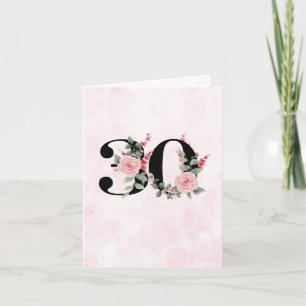 30th Birthday Greeting Card - Floral Age 30