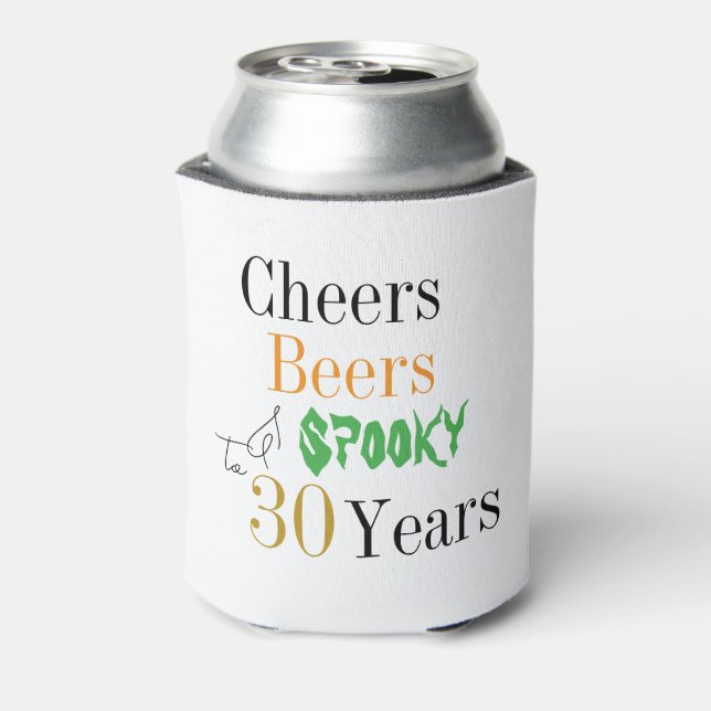 30th Birthday Halloween Spooky Cheers Party Favour Can Cooler (Can Back)