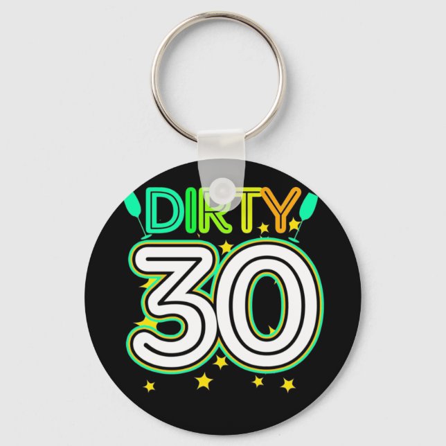 30th Birthday | Happy 30th Birthday Key Ring (Front)