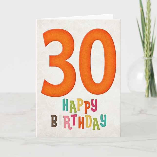 30th Birthday Happy Birthday Card Design (Front)