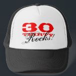 30th Birthday hat | Thirty Rocks!<br><div class="desc">30th Birthday hat | Thirty Rocks! Personalizable age number. Cool thirtieth bday gift idea for brother,  sister etc.</div>