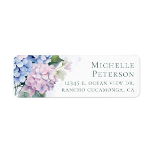 30th Birthday Hydrangeas Return Address Labels