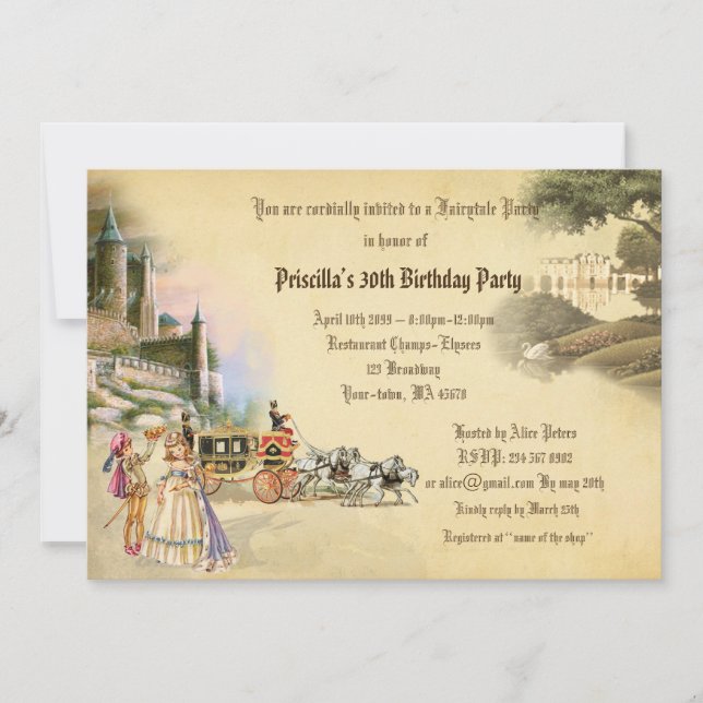 30th Birthday invitation,any-age,Fantasy Fairytale Invitation (Front)