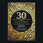 30th Birthday Invitation Black and Gold Glitter<br><div class="desc">30th Birthday Invitation. Black and Gold Glitter. Gold Diamond. Adult Birthday Party. For Men or Women. For further customisation,  please click the "Customise it" button and use our design tool to modify this template.</div>