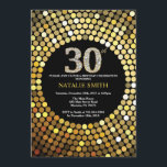 30th Birthday Invitation Black and Gold Glitter<br><div class="desc">30th Birthday Invitation. Black and Gold Glitter. Gold Diamond. Adult Birthday Party. For Men or Women. For further customisation,  please click the "Customise it" button and use our design tool to modify this template.</div>