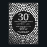30th Birthday Invitation Black and Silver Glitter<br><div class="desc">30th Birthday Invitation. Black and Silver Glitter. Silver Diamond. Adult Birthday Party. For Men or Women. For further customisation,  please click the "Customise it" button and use our design tool to modify this template.</div>